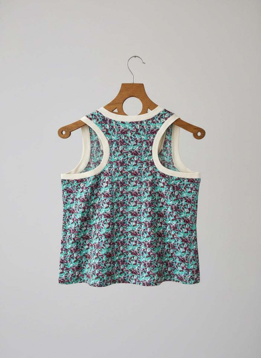 Alicia Creme rib Racer Tank