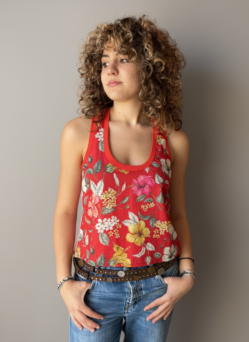 Bianca Vintage Floral Racer Tank