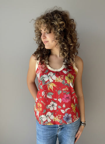 Bianca Ivory rib Racer Tank