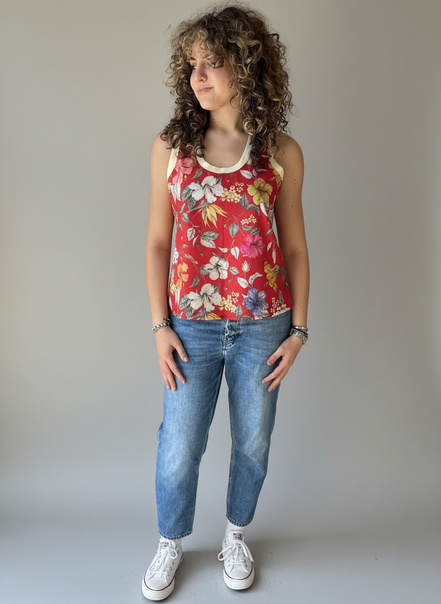 Bianca Ivory rib Racer Tank