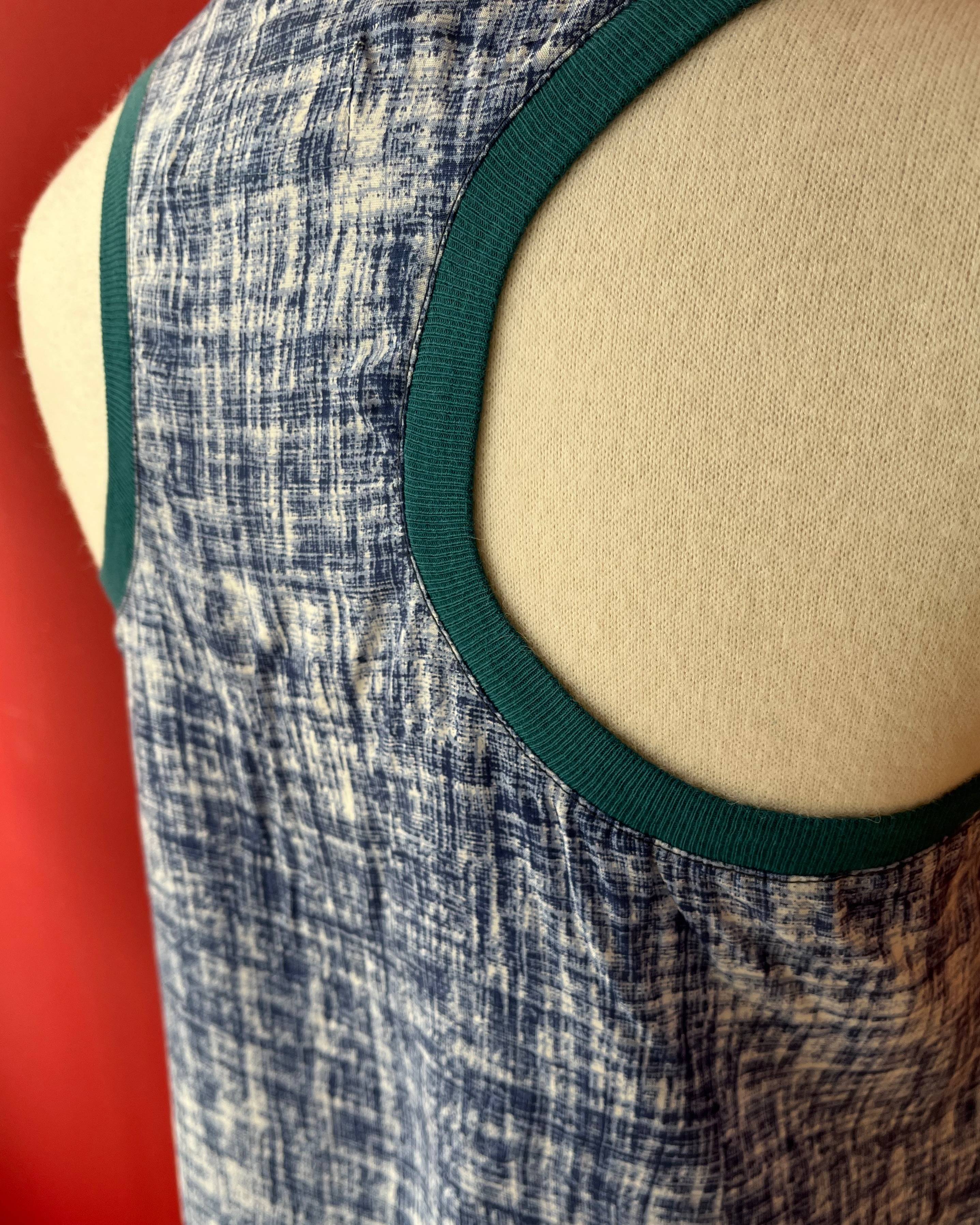 Alicia Teal trim Racer Tank
