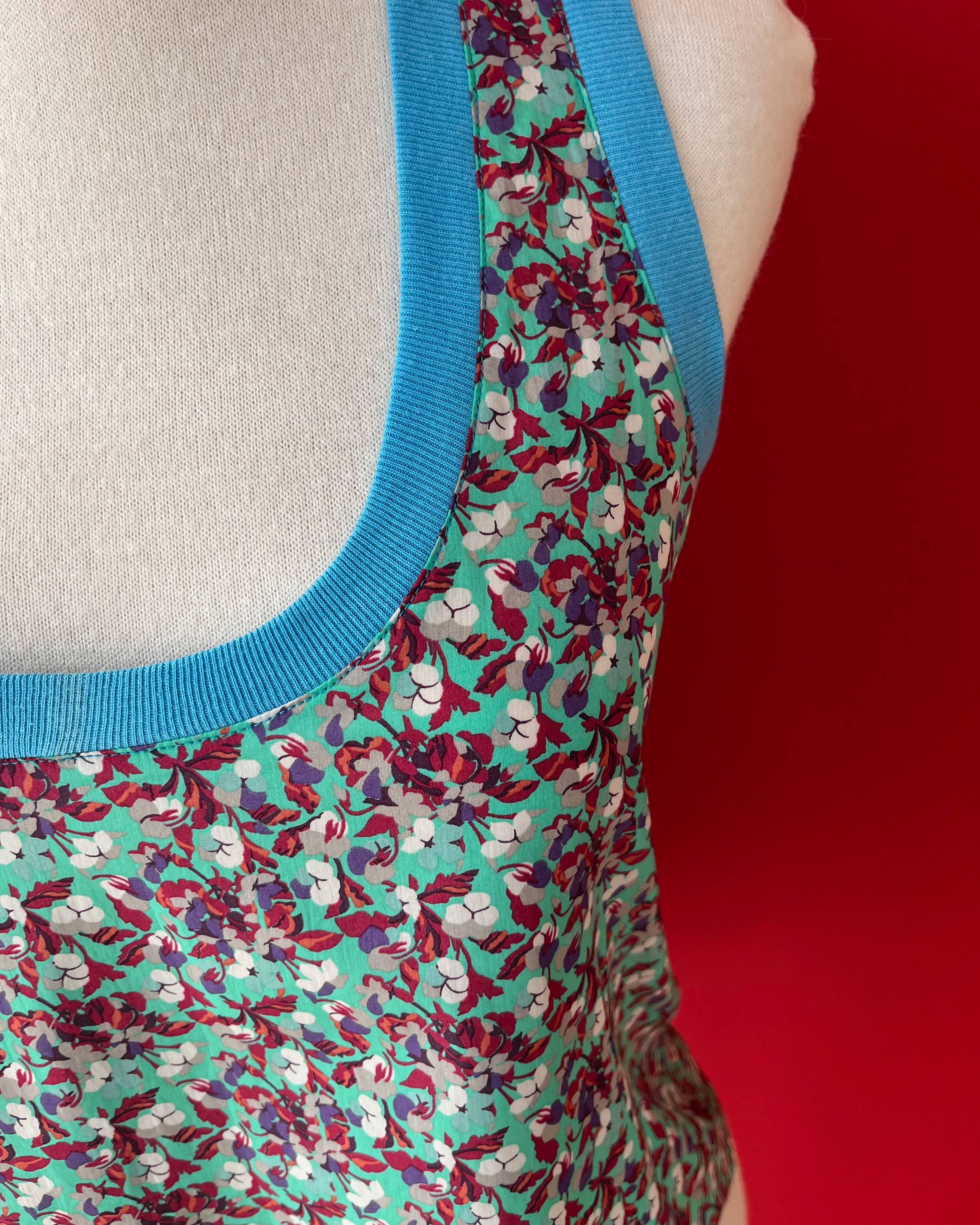 Alicia blue trim Racer Tank