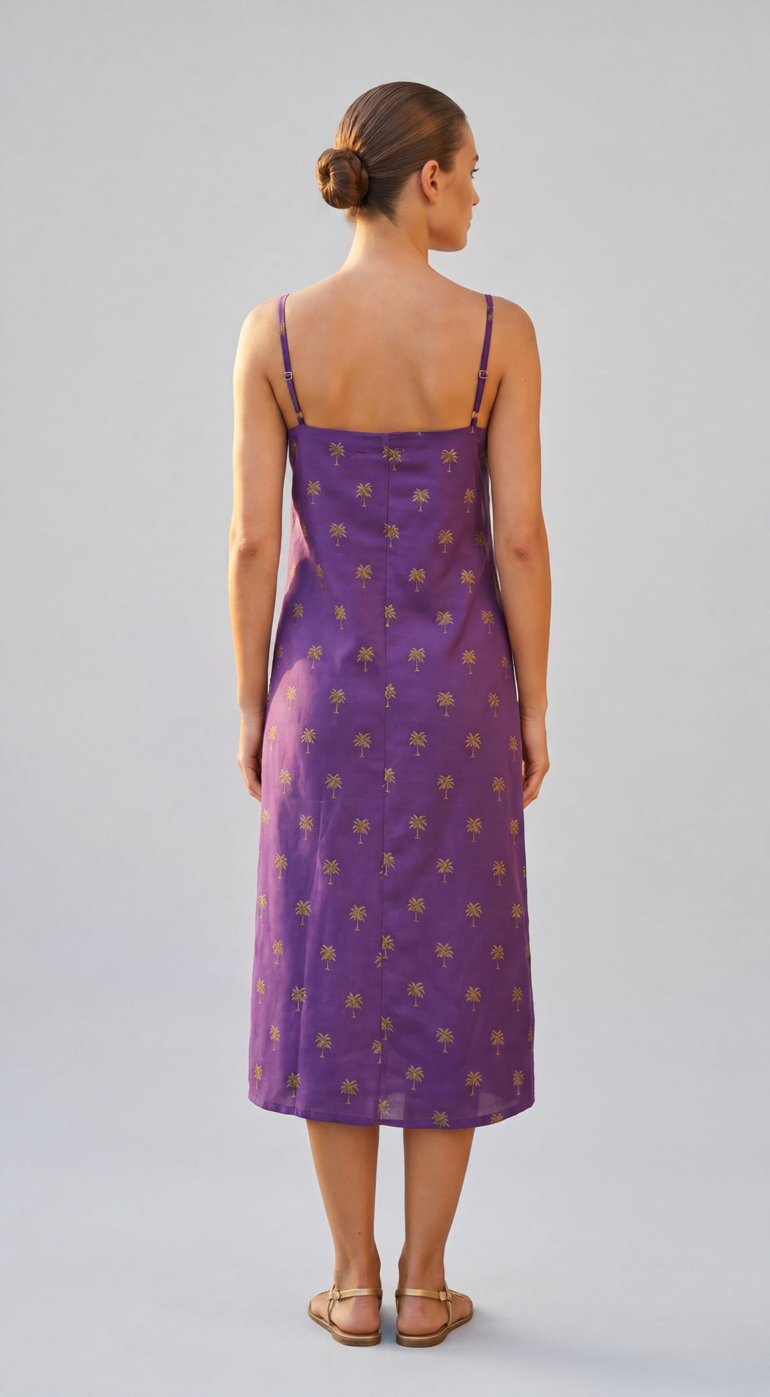 Alycia Silk Purple Palm Tree